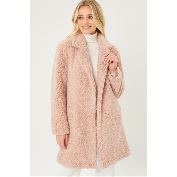 Last One! Teddy Bear Coat - Mauve - Picture 6 of 7